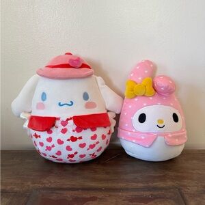 Squishmallows set of 2 Cinnamoroll My Melody plushie stuffed animal Valentines